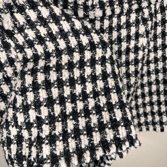 House of Harlow Black and White Checkered Wool Blend Tweed Mini Skort Skirt Lg - Picture 11 of 14